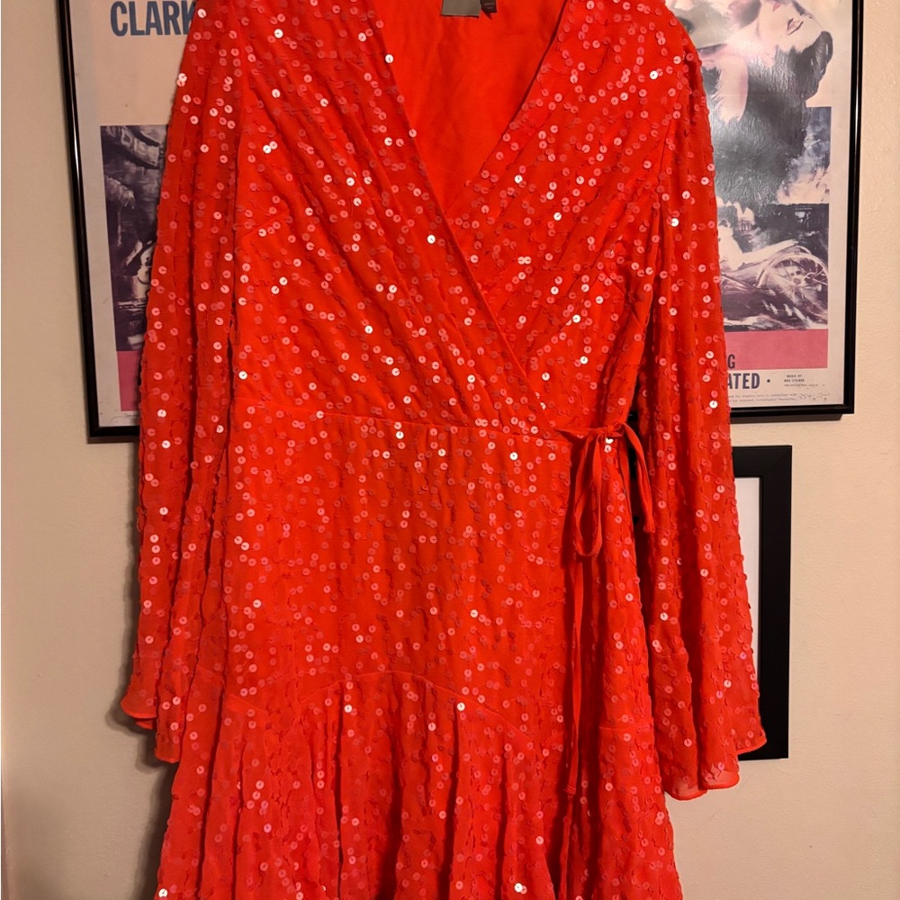 ASOS Bright Orange Sequin Dress